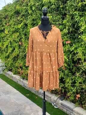 Madewell Brown Floral Casual Boho Earthy Flowy Dress